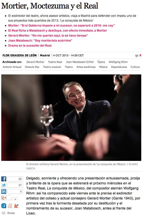 Mortier, Moctezuma y el Real