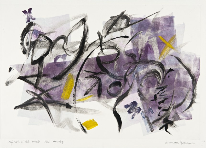 2. Alfabeti di altri mondi 2013 monotipo 50x70 cm